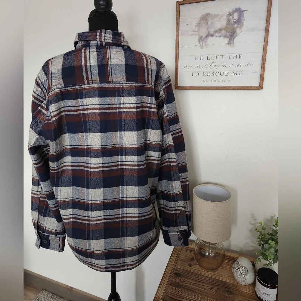 NWT WEATHERPROOF VINTAGE FLEECE LINED BUTTON DOWN HEAVIER FLANNEL - Picture 6 of 7